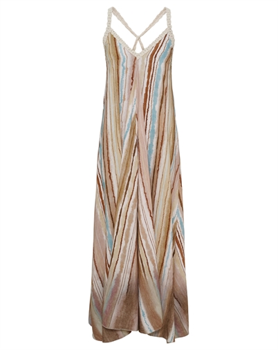 Marta du Chateau - MDCViolette Kjole - Beige Multi